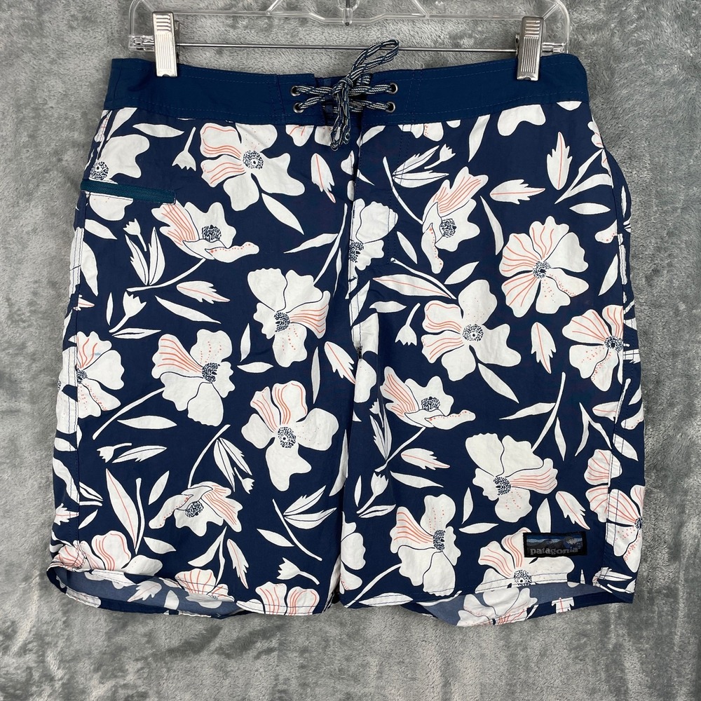 Patagonia Wavefarer Board Shorts Mens 32 Zip Pocket Hawaiian Unlined Swim Trunks